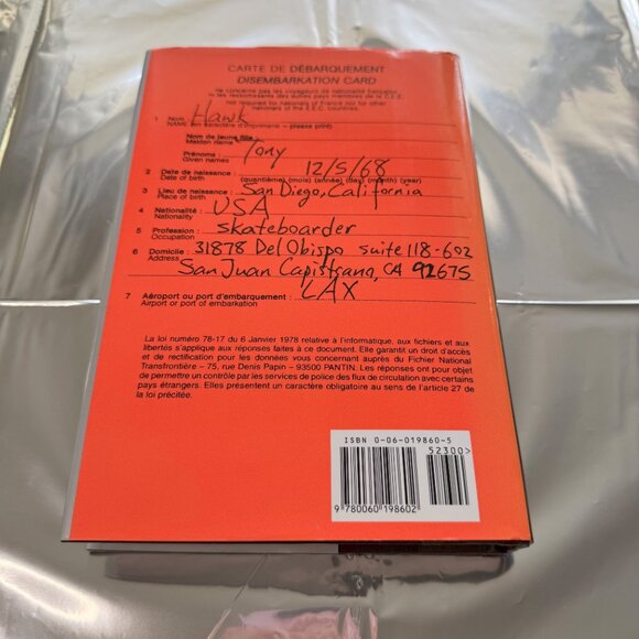 Hawk Occupation : Skateboarder by Tony Hawk First Edition - Picture 2 of 3
